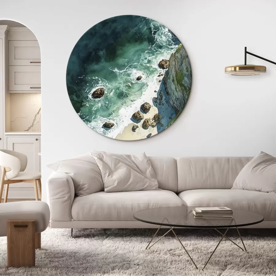 Tablouri Apă acvamarin, ocean, stânci, Portugalia r44617