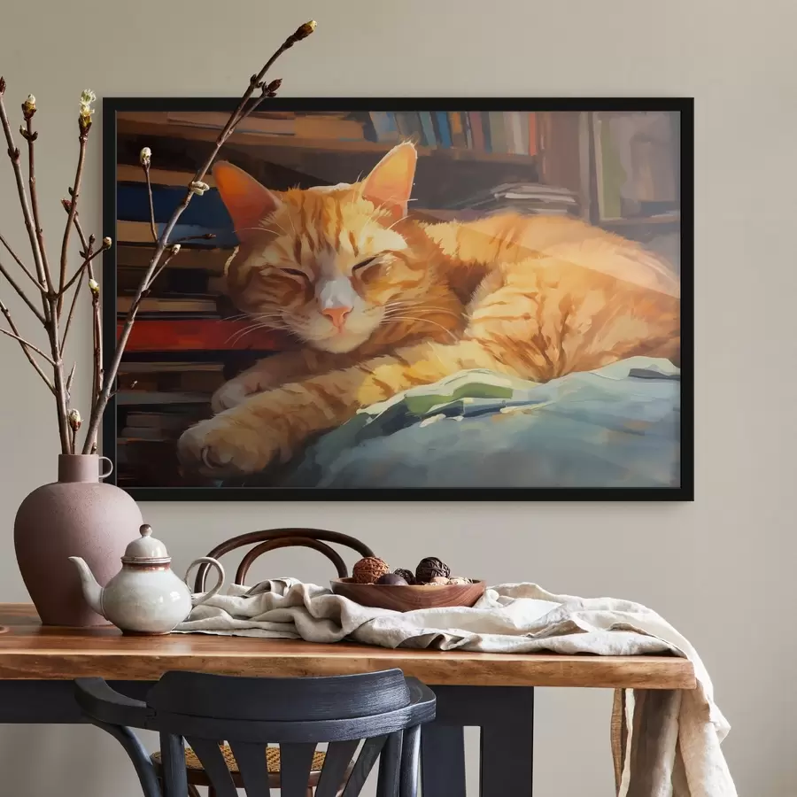 fototapet Pisica și cărțile f44656