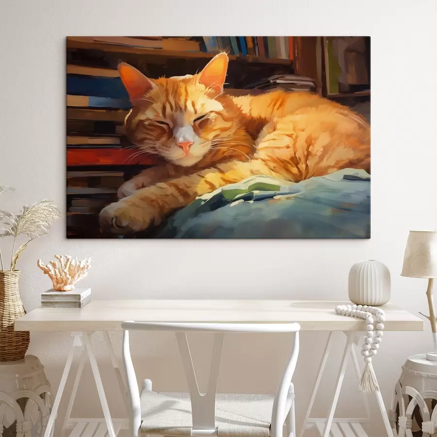 Tablouri Pisica și cărțile s44656