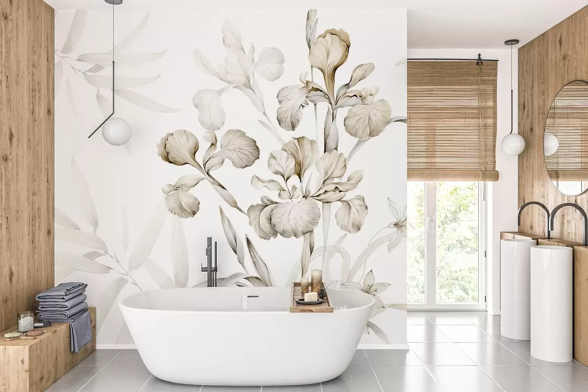 fototapet Iris, nuanțe de bej w03955v2