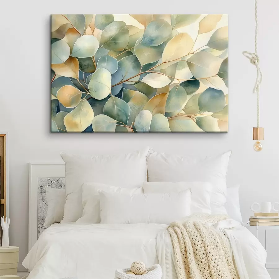 Tablouri Frunze de eucalipt, stil acuarelă, natură s44502