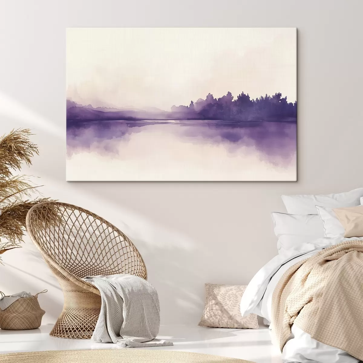 Tablouri Acuarelă vopsea abstracție cu culoare violet s44504