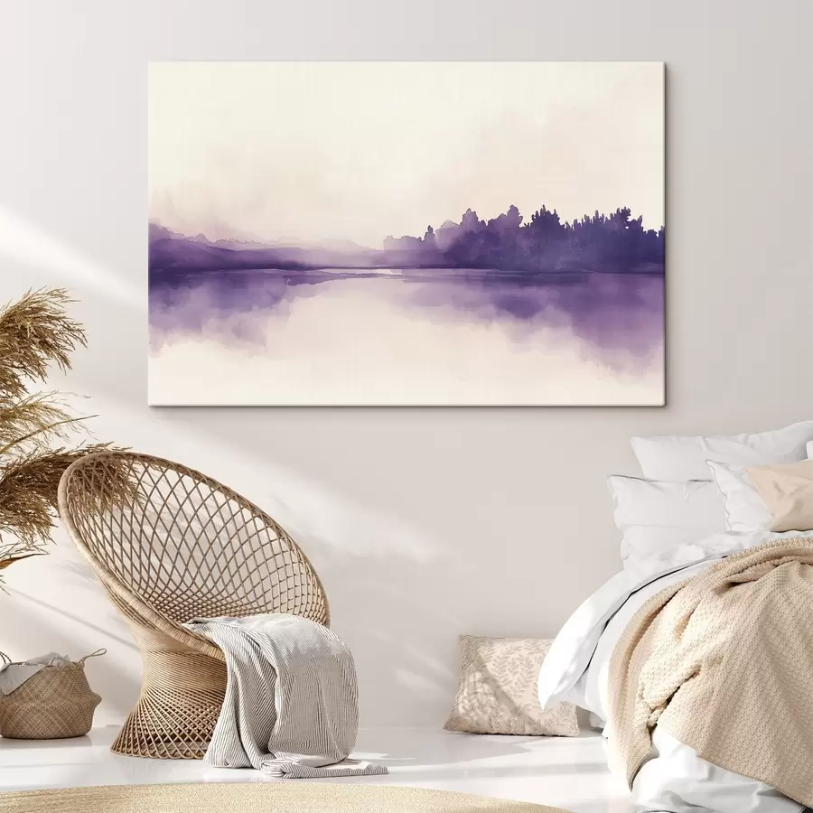 Tablouri Acuarelă vopsea abstracție cu culoare violet s44504