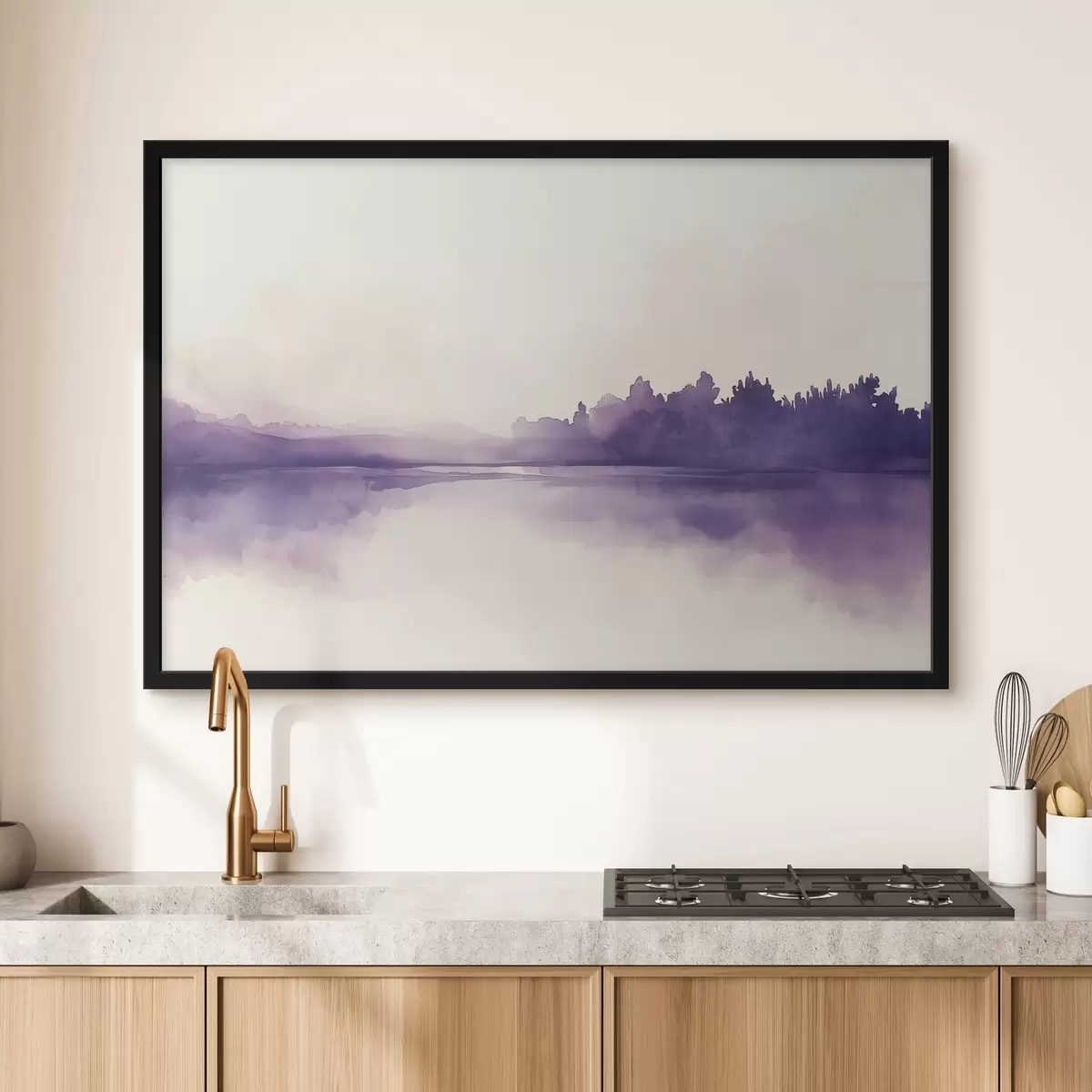 Poster Acuarelă vopsea abstracție cu culoare violet f44504