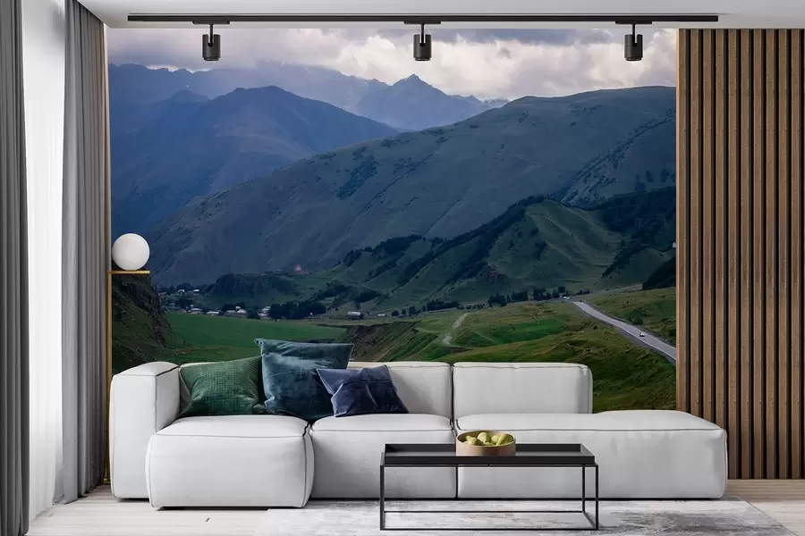 fototapet Georgia peisaje, munți, drum călătorie, realism w04097