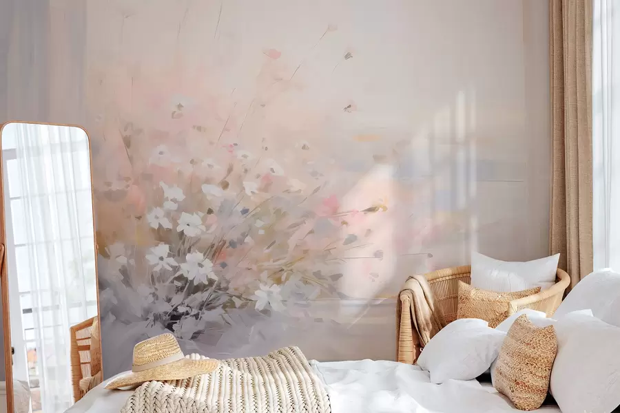 fototapet Buchet de flori lângă fereastră imitație de pictură w04101