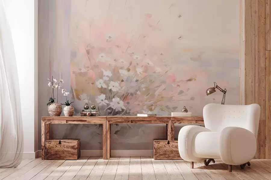 fototapet Buchet de flori lângă fereastră imitație de pictură w04101