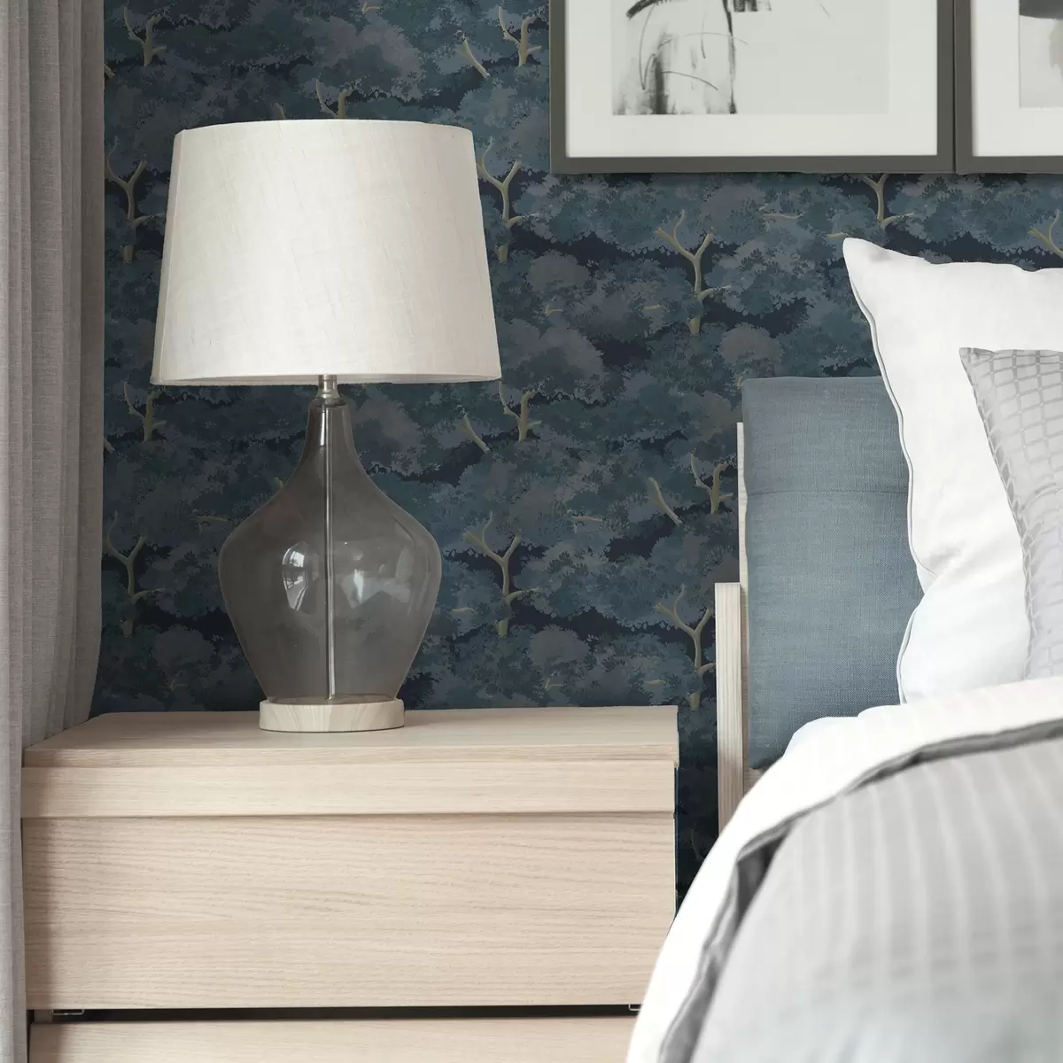 Wallpaper Bej și nisip model de copaci în stil pastel a00170v1