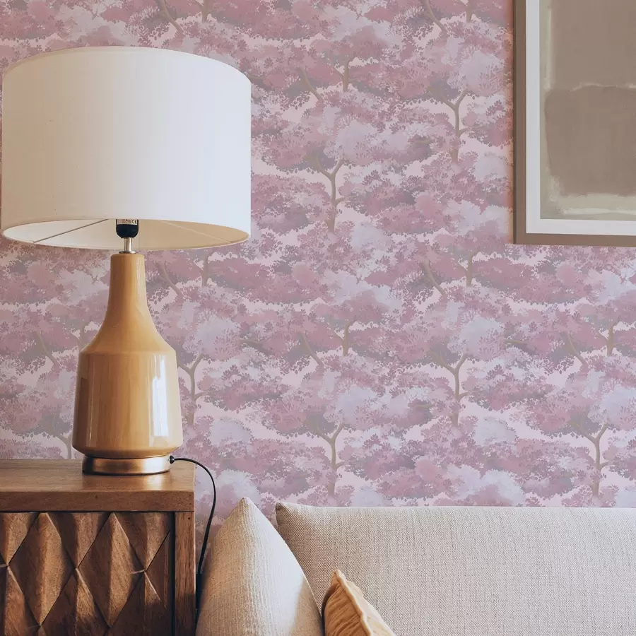 fototapet Peisaj albastru adânc cu copaci în tonuri de noapte a00170v4