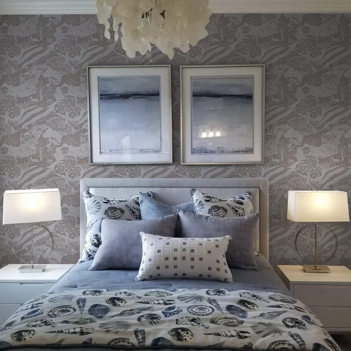 Wallpaper Pastel ilustrare basm cu animale și copaci a00172v1