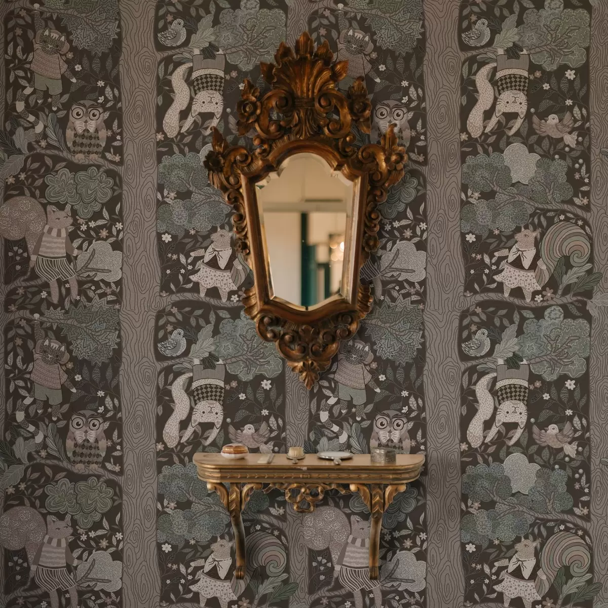 Wallpaper Desen grafic desenat de mână al naturii în stil etno a00173