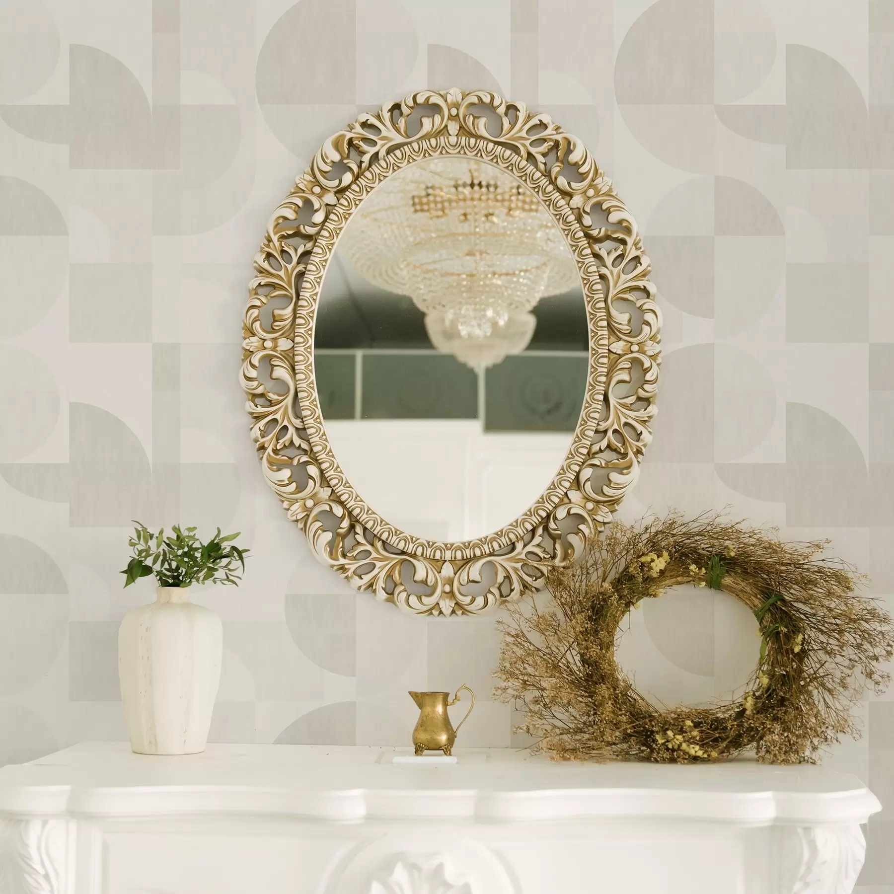 fototapet Geometrie minimalistă în paleta crem deschis a00189