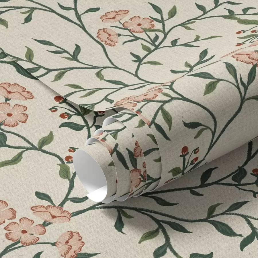 fototapet Ramuri întredeschise cu flori de coral, model floral a00221