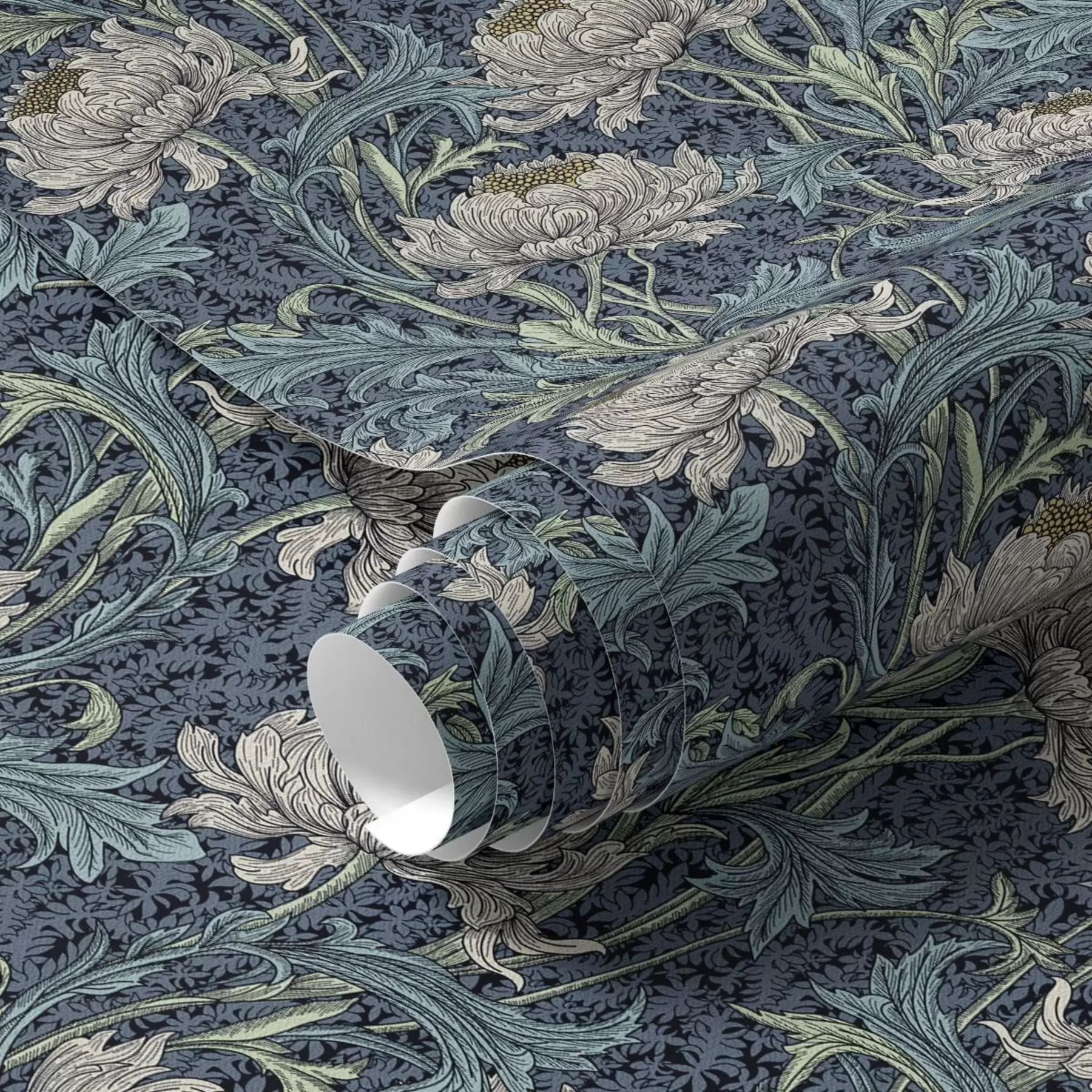 fototapet Peonii de epocă pe un fundal întunecat, stil floral gotic a00233