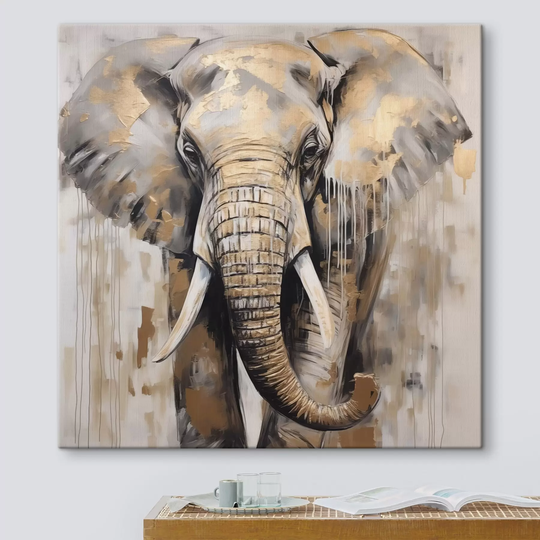 fototapet Pictura imitare elefant s44700