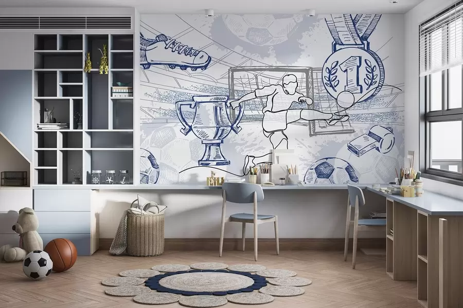 fototapet Atributele fotbalului w04108