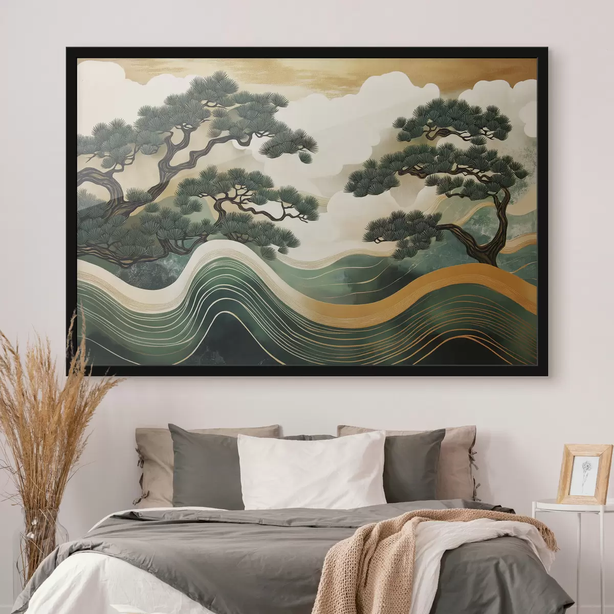 Poster Peisaje abstracte cu pini, stil chinezesc f44720