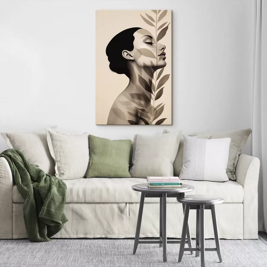 Tablouri Profil feminin cu model floral s44725