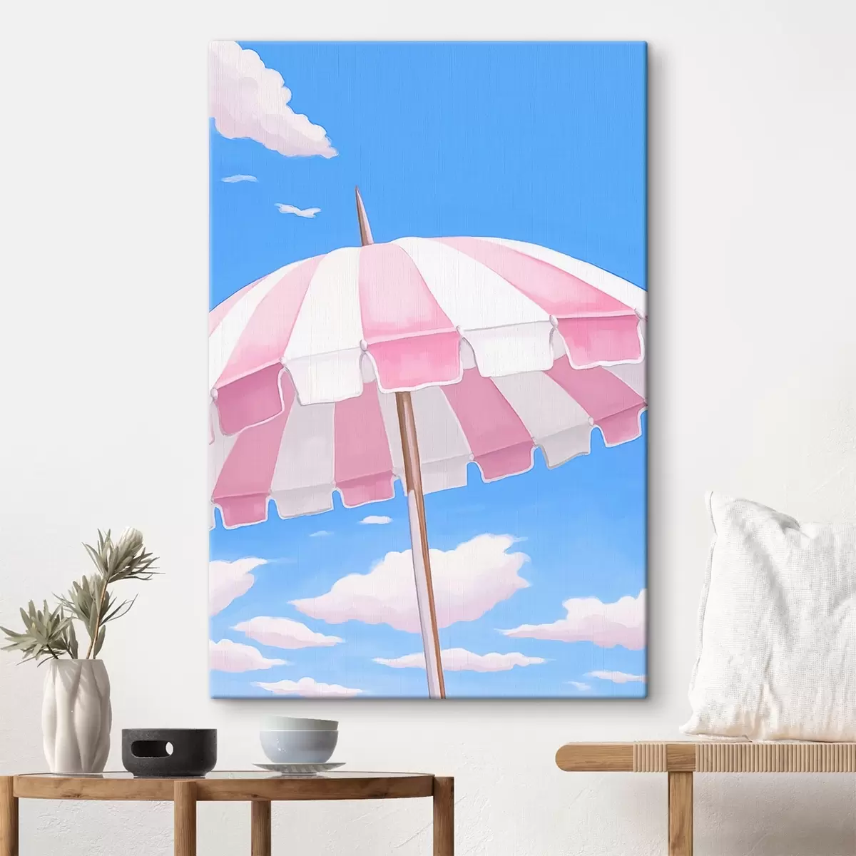 Tablouri Umbrelă de plajă roz s44740