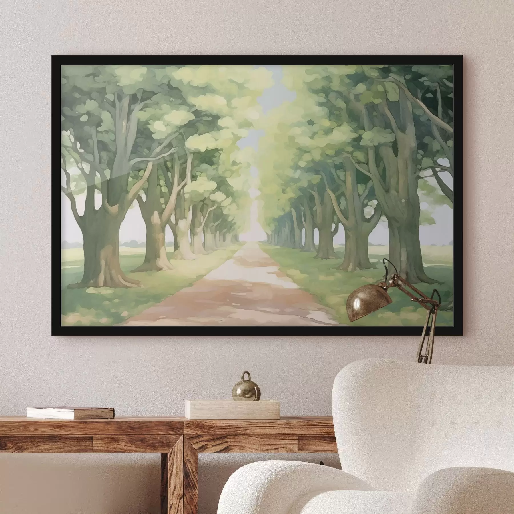 fototapet Alee de copaci de-a lungul căii f44727