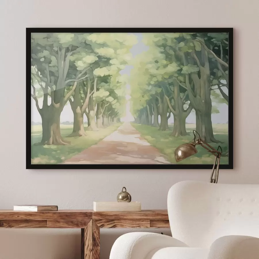 fototapet Alee de copaci de-a lungul căii f44727