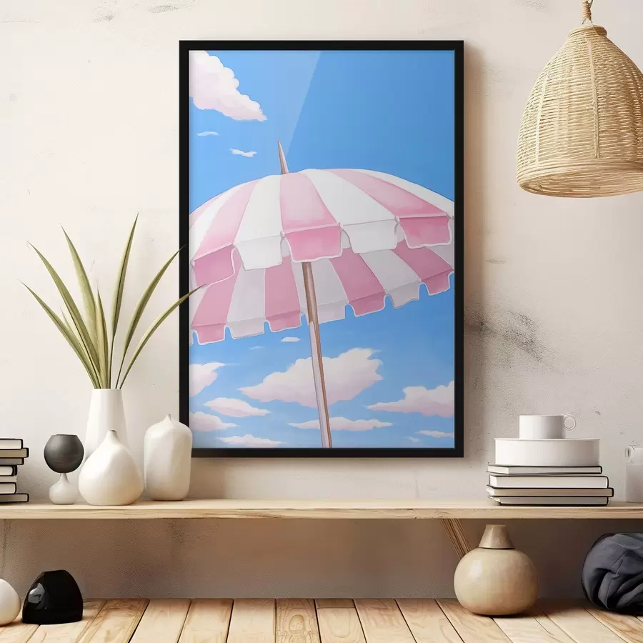 fototapet Umbrelă de plajă roz f44740