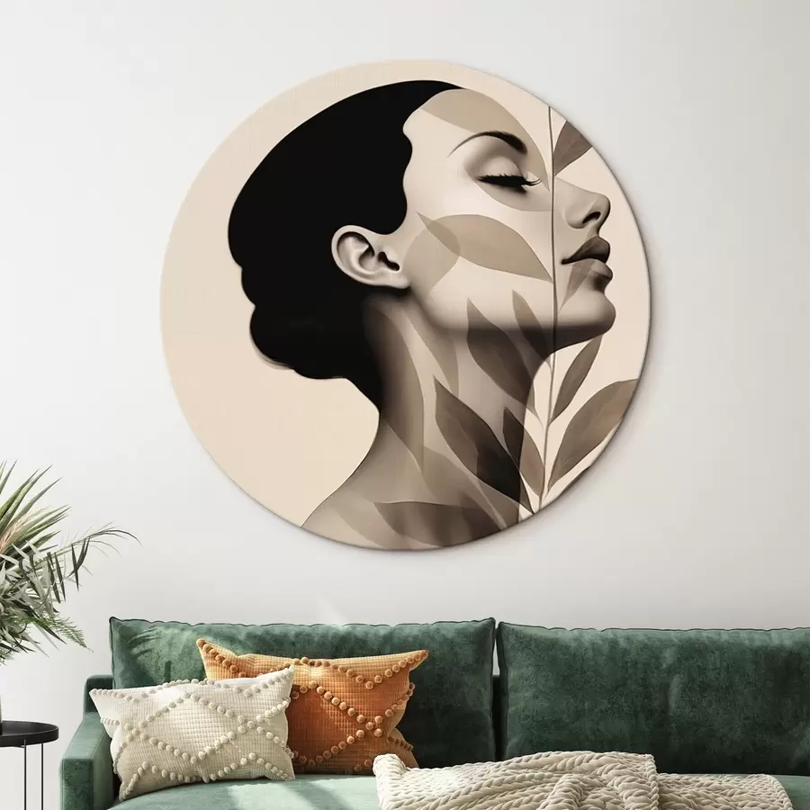 Tablouri Profil feminin cu model floral r44725