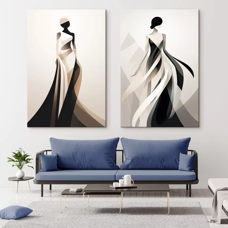 fototapet Compoziție de siluetă în nuanțe deschise și închise m00465