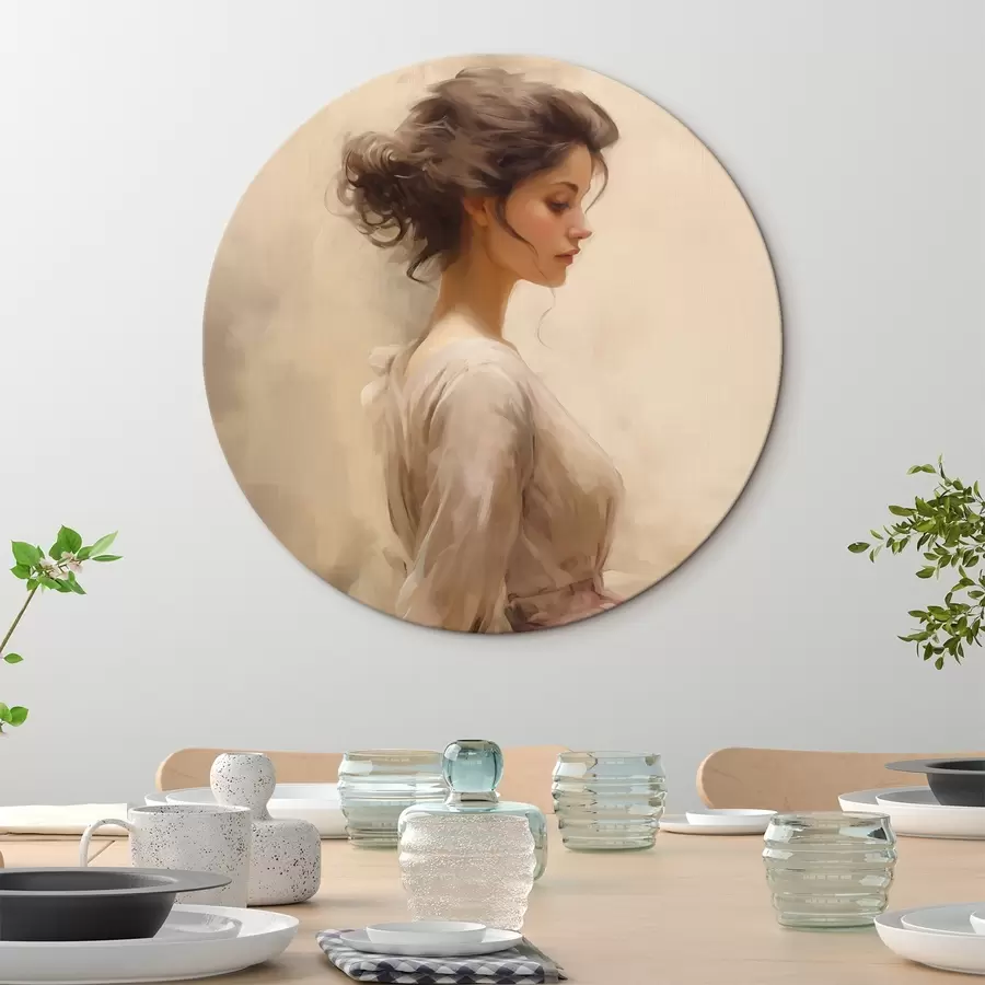 Tablouri Figura feminină blândă pe un fundal luminos r44752