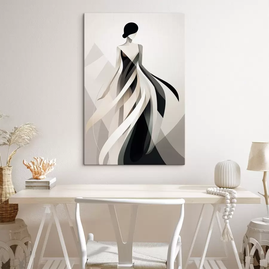 Tablouri Figura abstractă într-o rochie lungă s44750