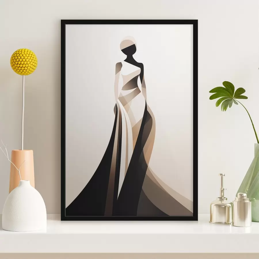 fototapet Siluetă feminină în tonuri de bej și negru f44749