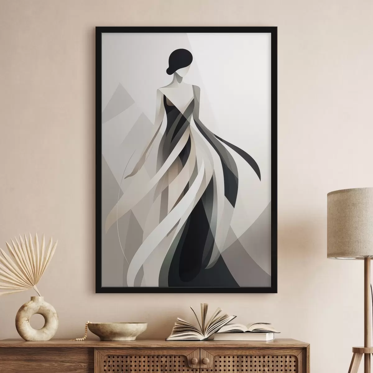 Poster Figura abstractă într-o rochie lungă f44750