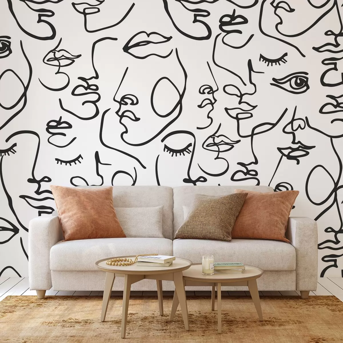 fototapet Fețe abstracte de culoare neagră w04121