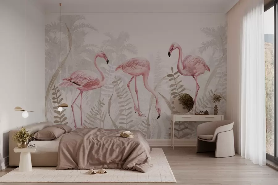 fototapet Flamingo w04122