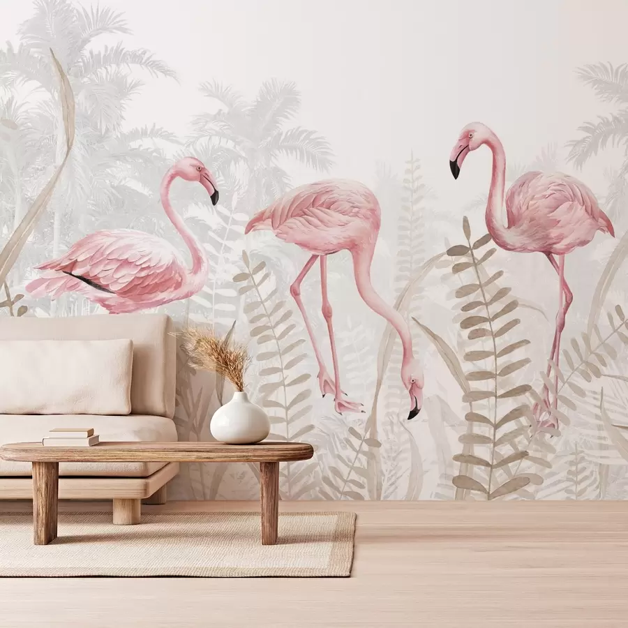 fototapet Flamingo w04122