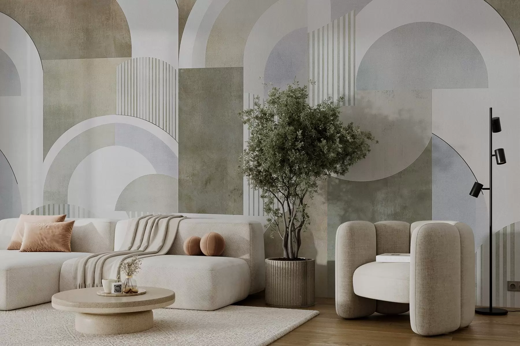 fototapet Geometrie abstractă în stil Art Deco cu efect retro w04079