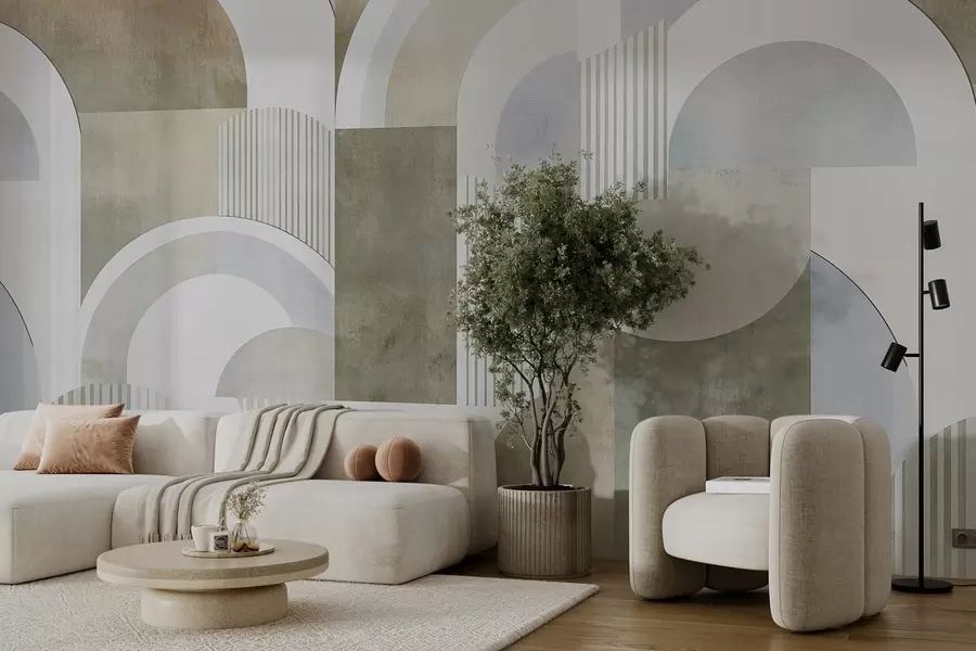 fototapet Geometrie abstractă în stil Art Deco cu efect retro w04079