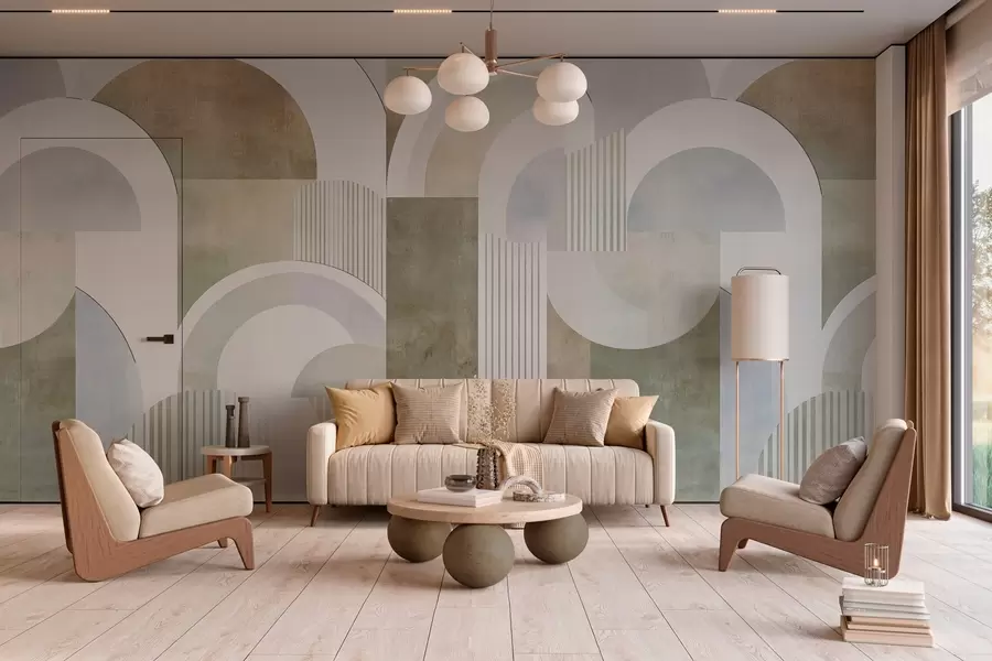 fototapet Geometrie abstractă în stil Art Deco cu efect retro w04079