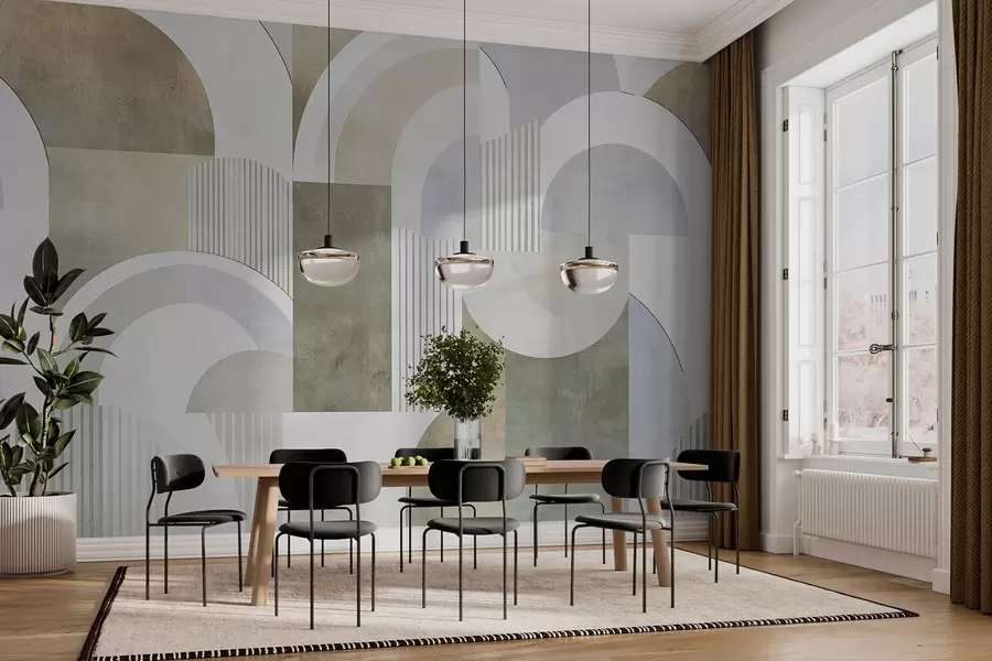 fototapet Geometrie abstractă în stil Art Deco cu efect retro w04079