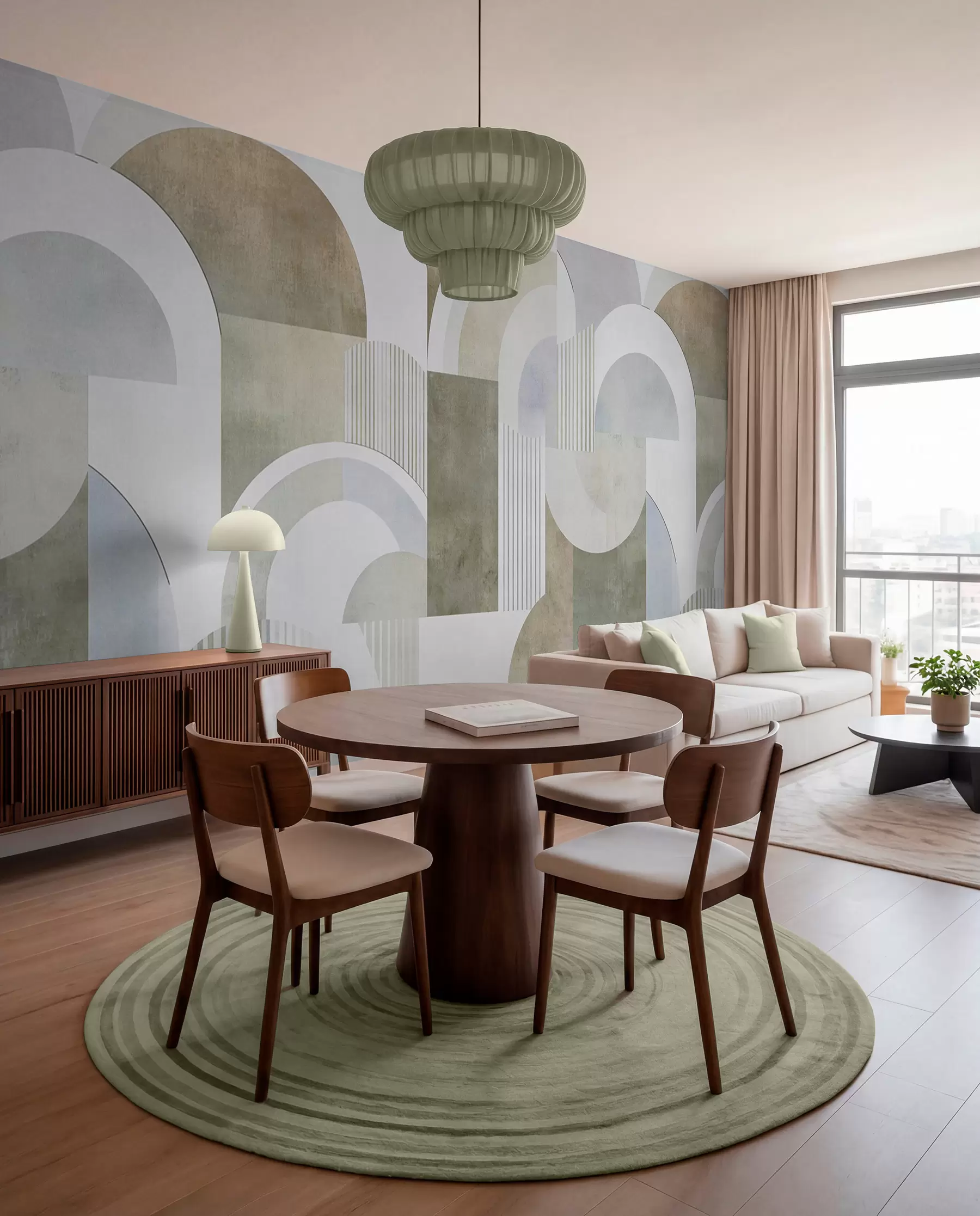 fototapet Geometrie abstractă în stil Art Deco cu efect retro w04079