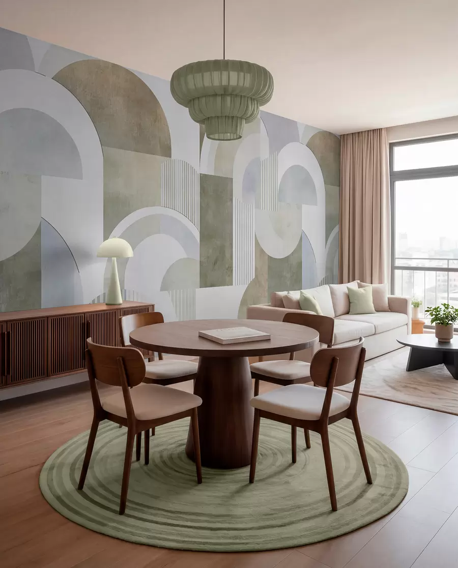 fototapet Geometrie abstractă în stil Art Deco cu efect retro w04079