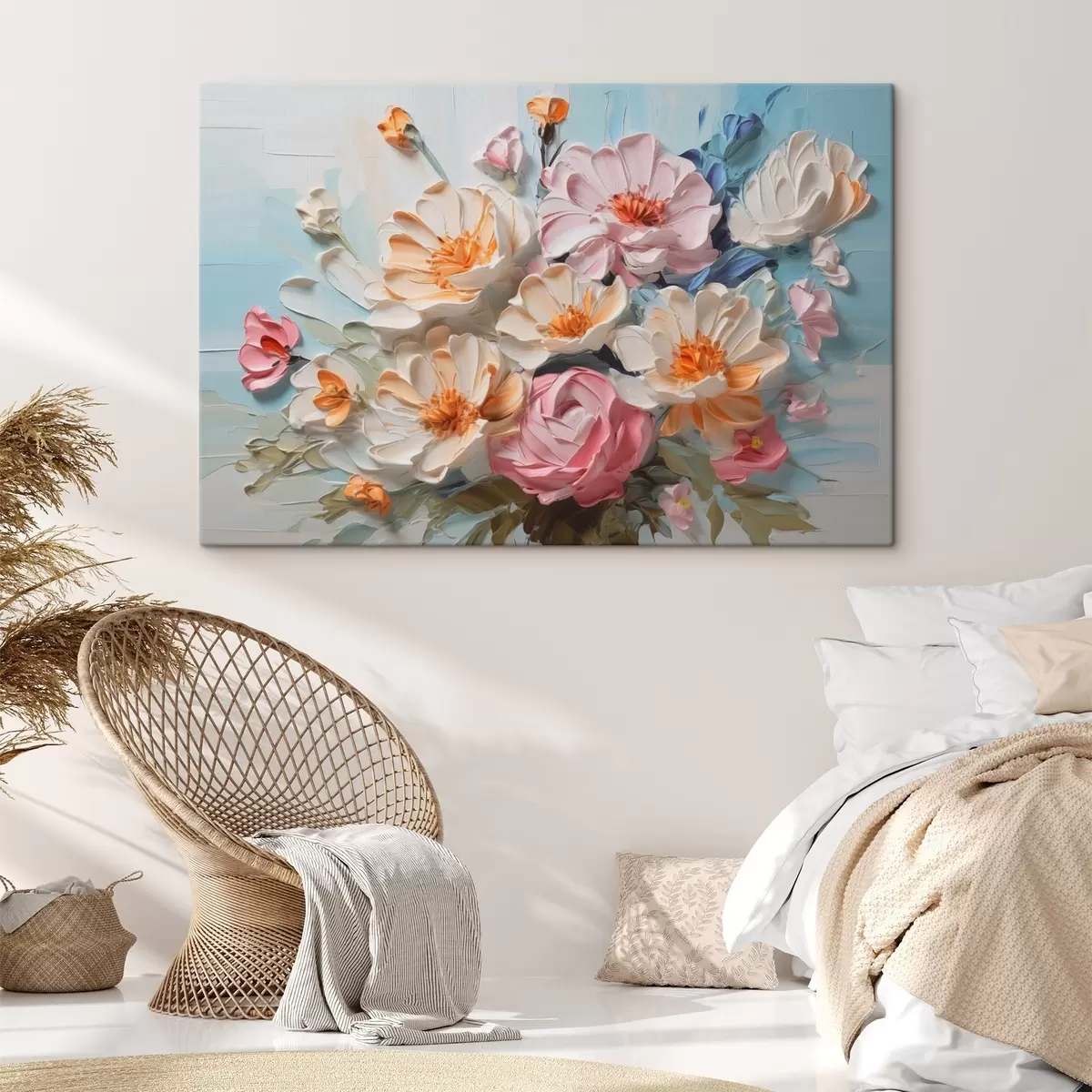 Tablouri Flori luminoase imitație pictura s44765