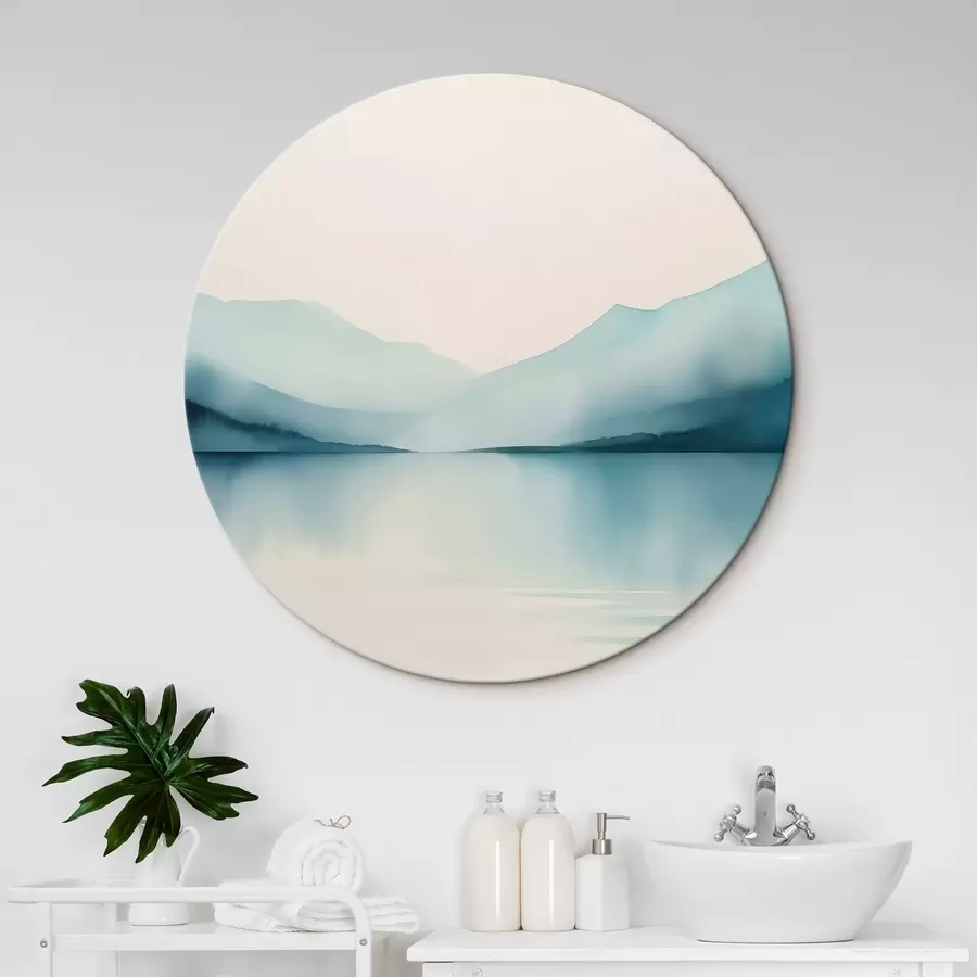 Tablouri Munții din spatele lacului imitație de acuarelă r44764