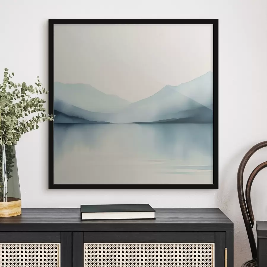 fototapet Munții din spatele lacului imitație de acuarelă f44764