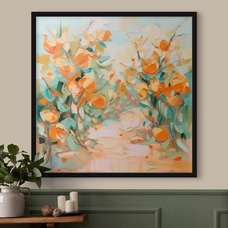 fototapet Pictura abstractă de imitație Orange Grove f44772