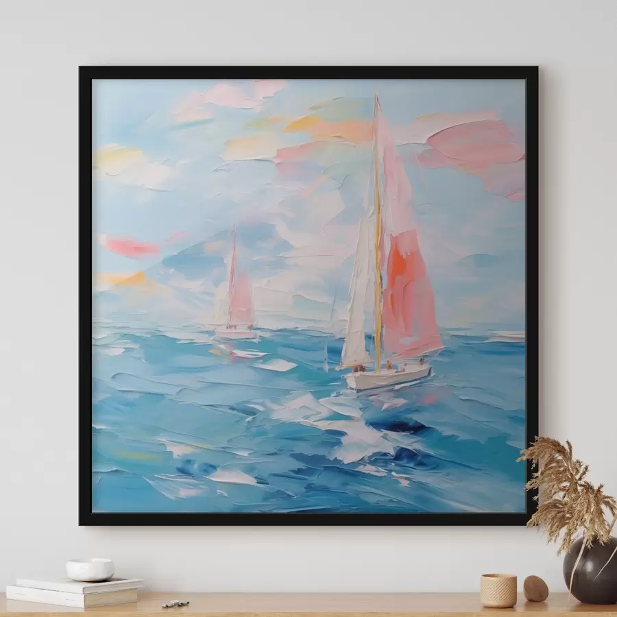 fototapet Sailboats în mare pictura imitație f44780