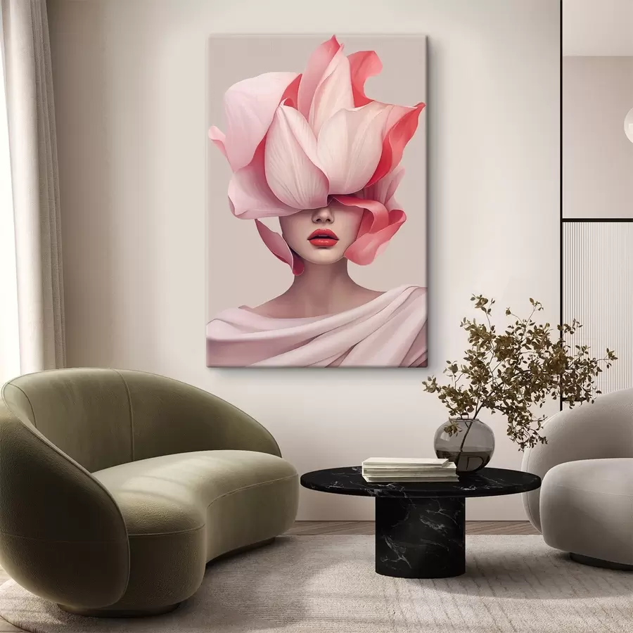 Tablouri Portret de femeie cu petale mari s44812