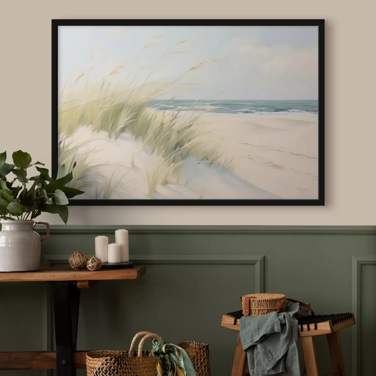 Poster Malul mării cu nisip și iarbă f44806