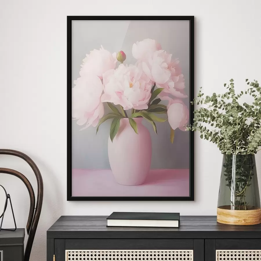 fototapet Peonii într-o vază roz f44809