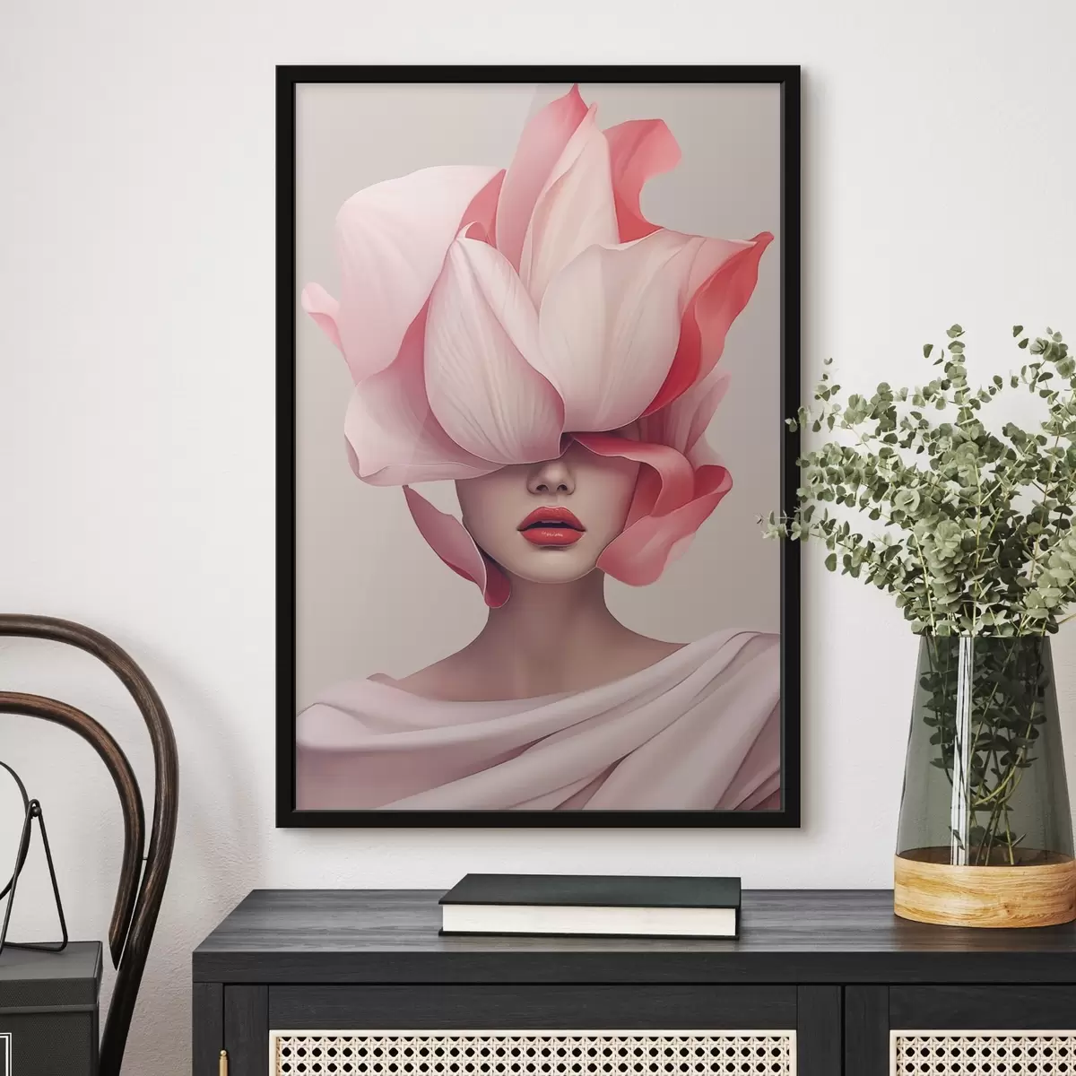 Poster Portret de femeie cu petale mari f44812